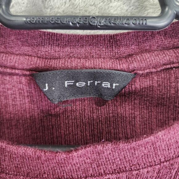 Mens Burgundy J. Ferrar Ribbed Shirt Long Sleeve Crew Neck Size XL - Picture 3 of 8
